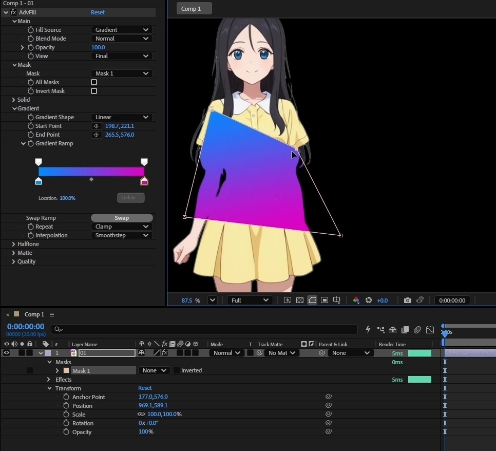 【After Effects Premiere プラグイン FX】 Advfill