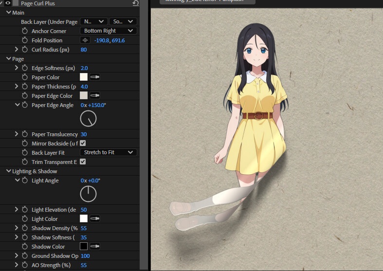【After Effects Premiere プラグイン FX】 Page Curl Plus
