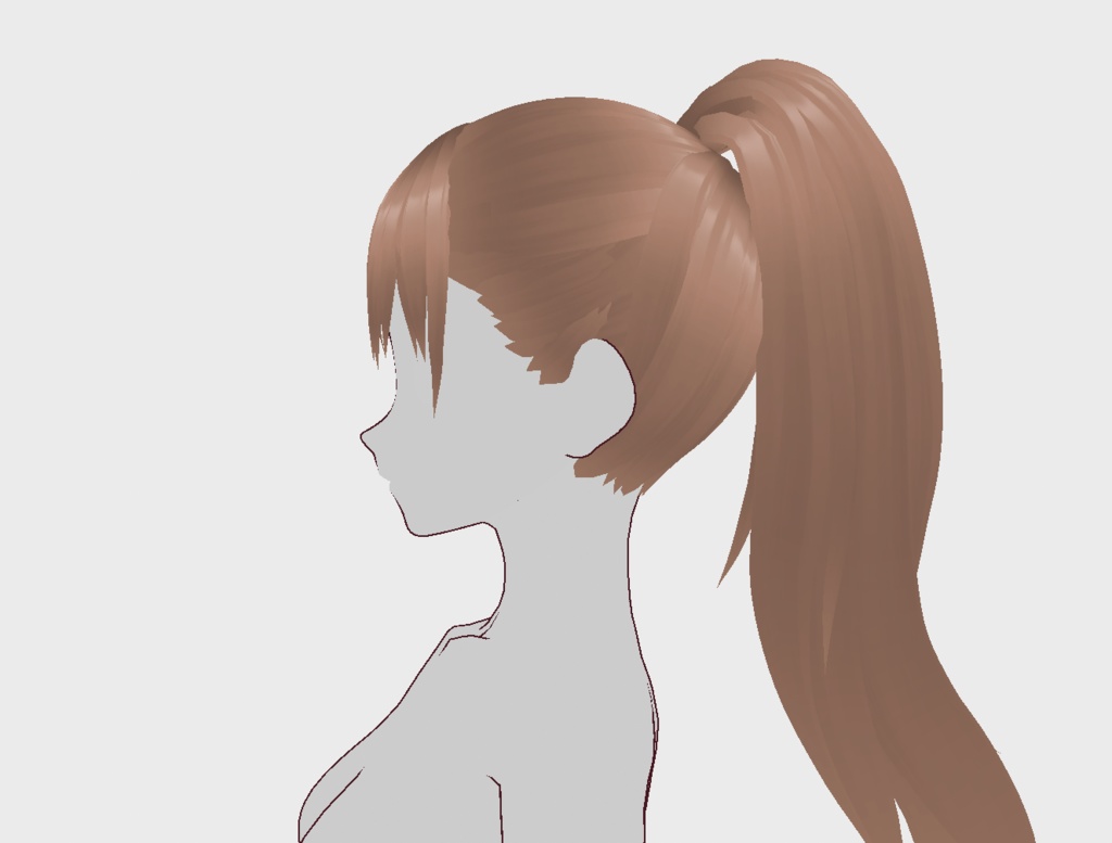 【VRoid】生え際が見える前髪 + ポニーテール用後髪