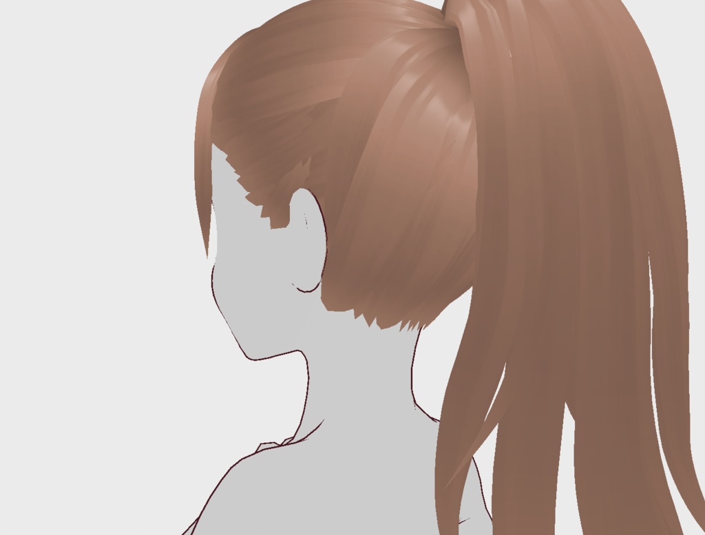 【VRoid】生え際が見える前髪 + ポニーテール用後髪