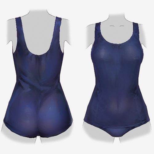 【Vroid】ミニセーラー服+スクール水着