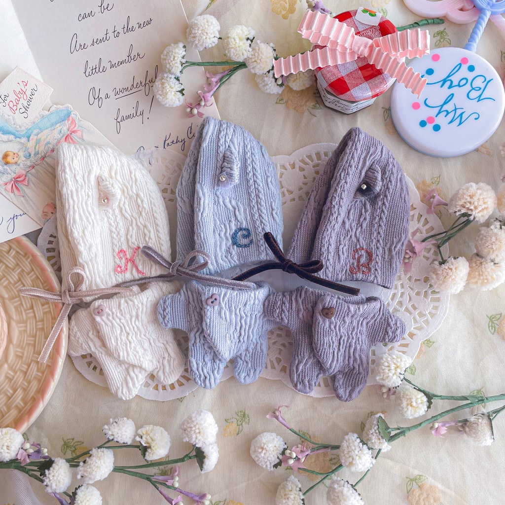 (10cm size)cafébear babyrompers&bonnet set
