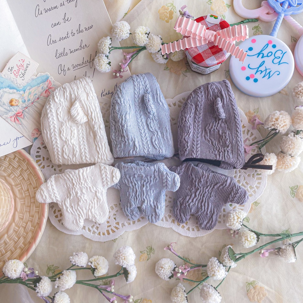 (10cm size)cafébear babyrompers&bonnet set