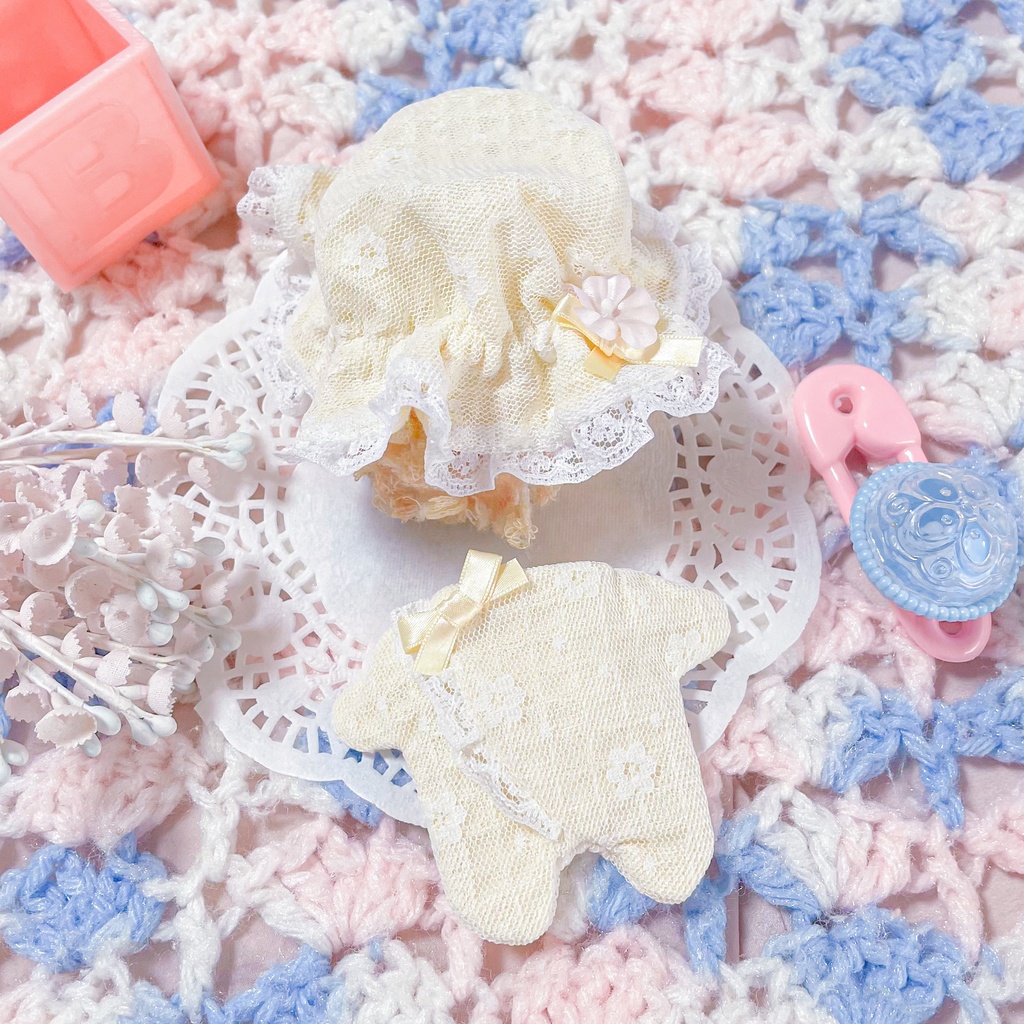 (12cm size)sweet dreams rompers &nightcap set