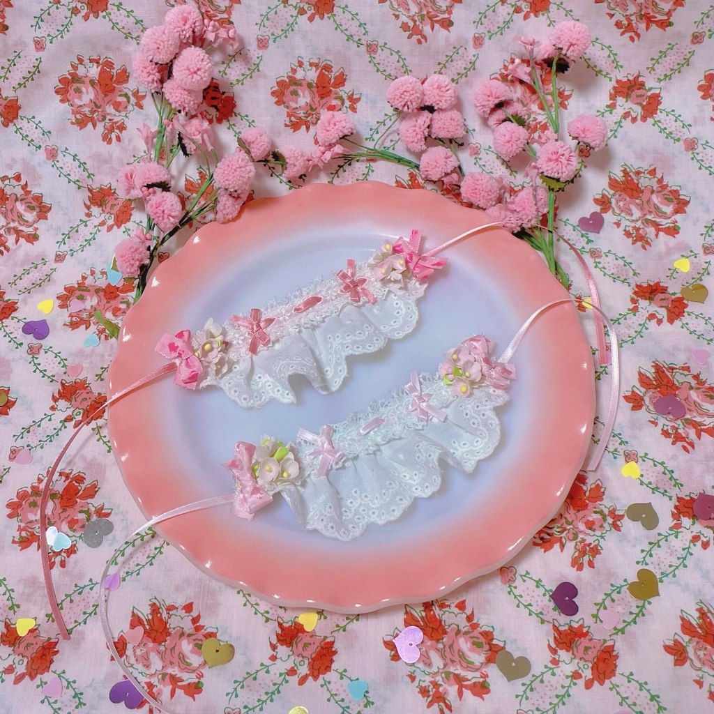 oriental doll dress &half bonnet set