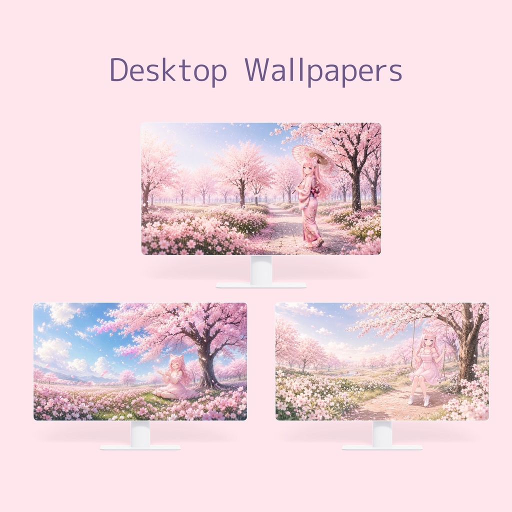 桜色のMiu 壁紙セット|スマホ&PC用 6枚セット