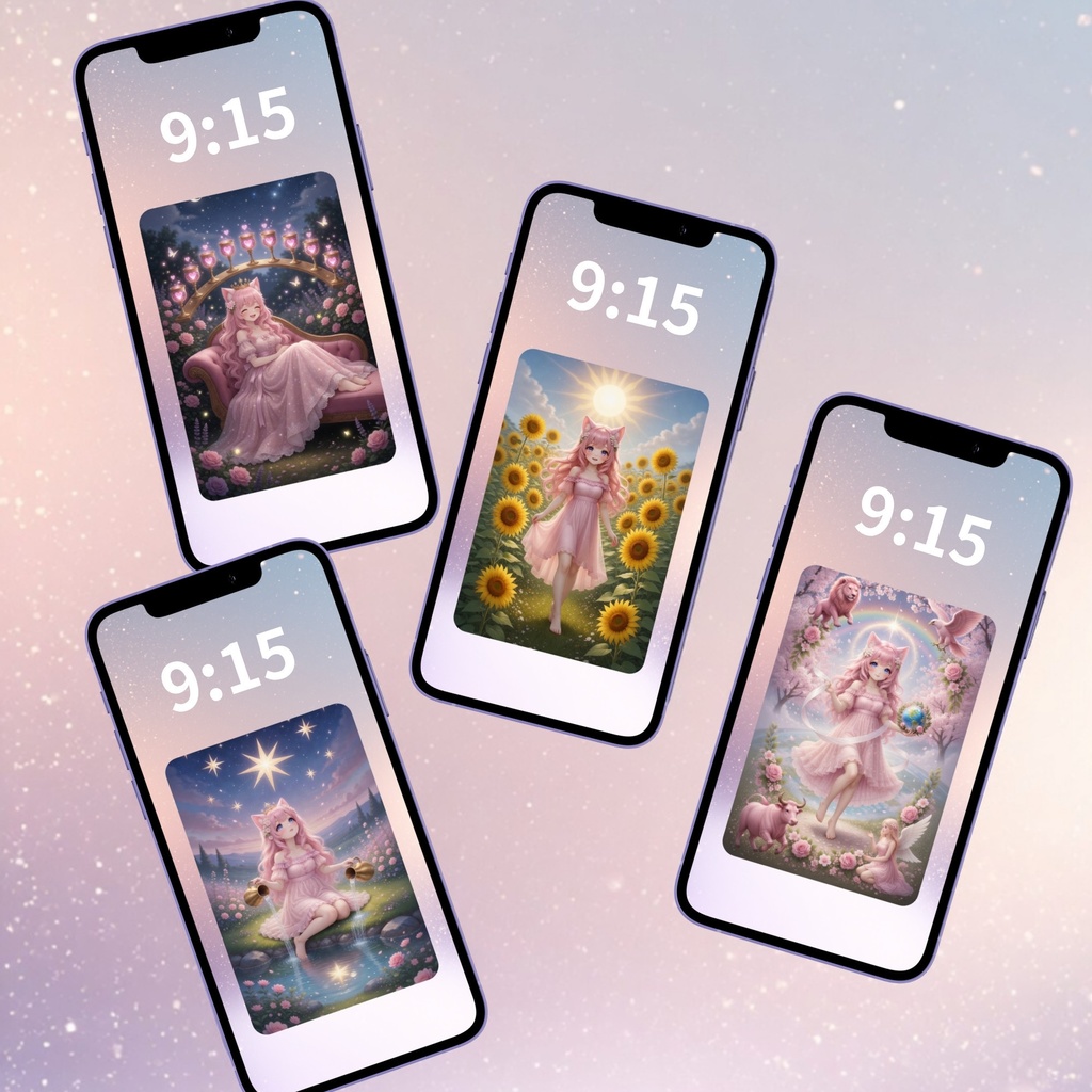 Miu Intuitive Tarot|猫耳少女MiuのやさしいタロットPDF+Webアプリ|大アルカナ22枚