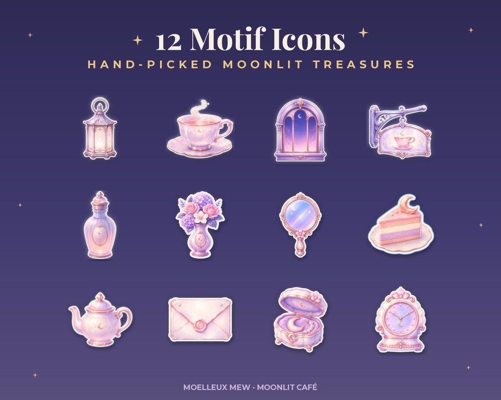 Moonlit Café Desktop Theme|壁紙12枚・アイコン22種|Mac・Windows対応