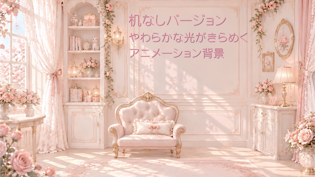 動く配信背景セット|Petite Roseraie【MP4+PNG+透過デスク】