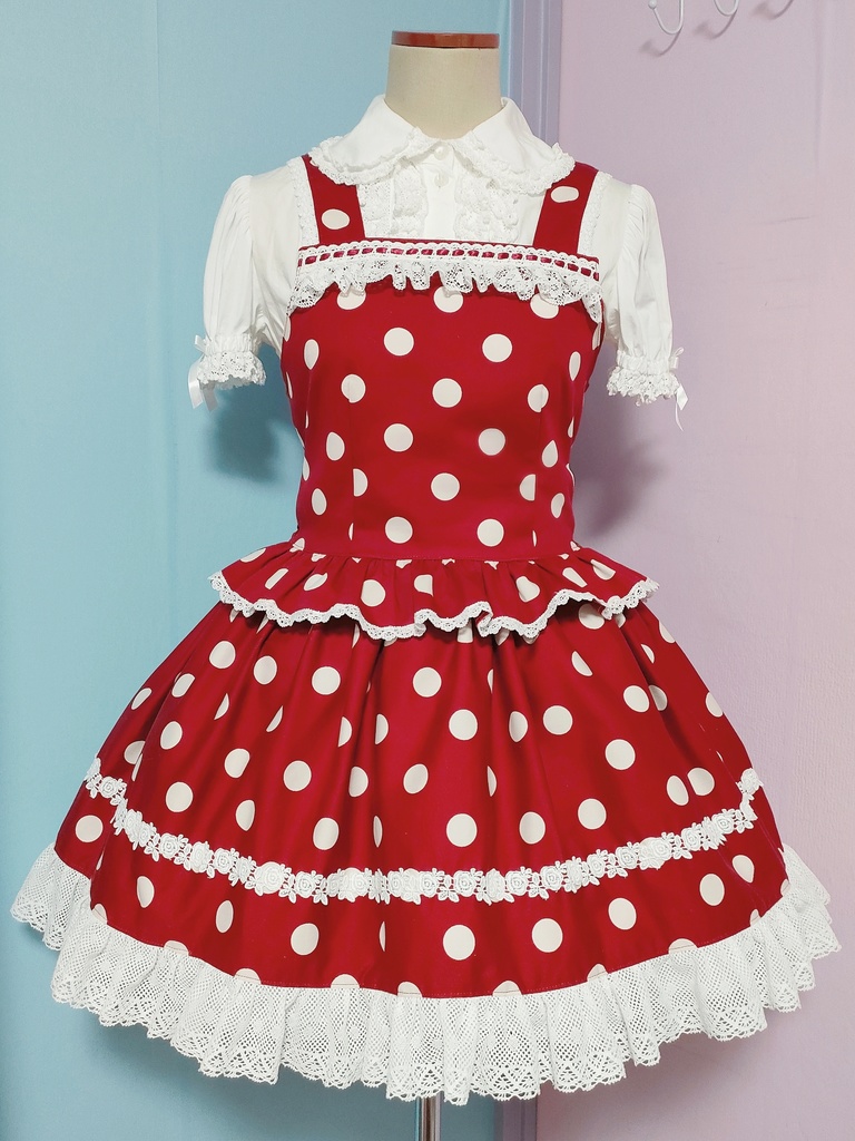 懐古風水玉ロリィタ(赤)