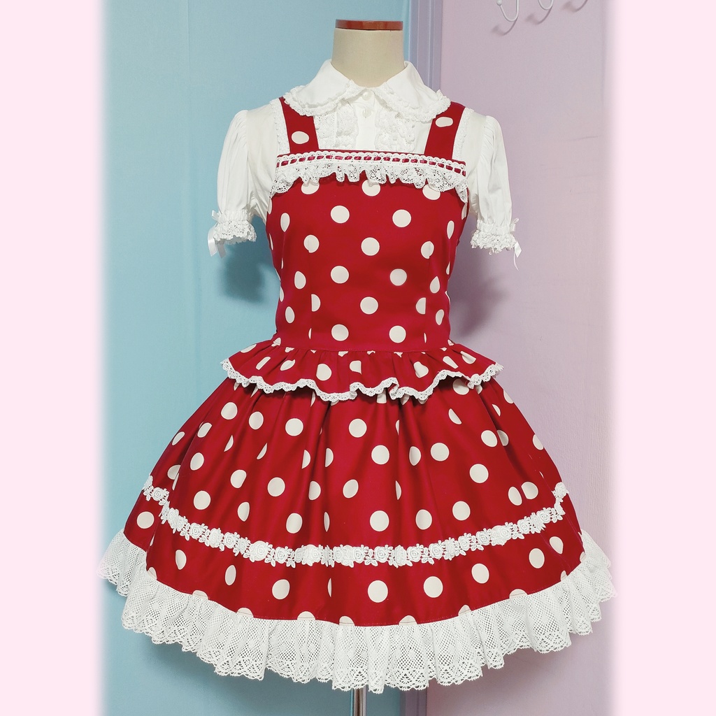 懐古風水玉ロリィタ(赤)