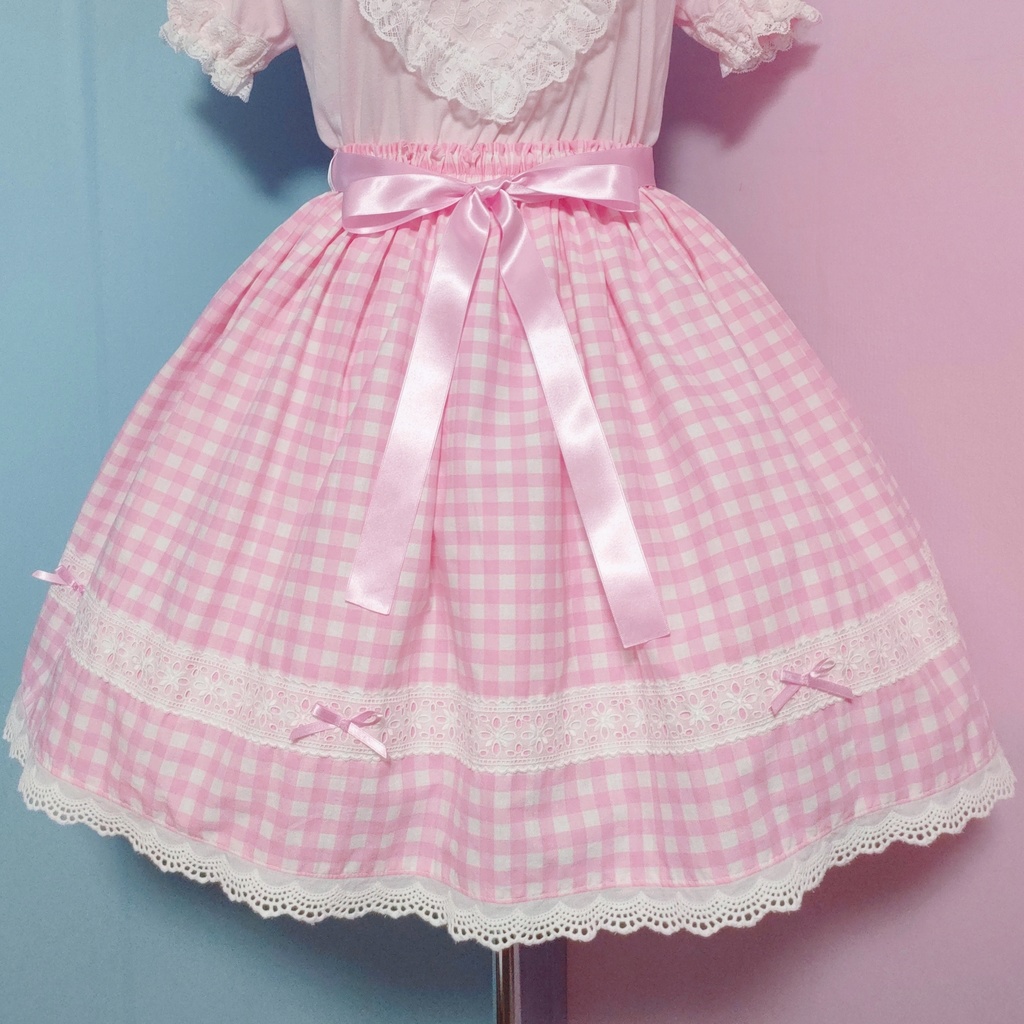 ギンガムチェックスカート