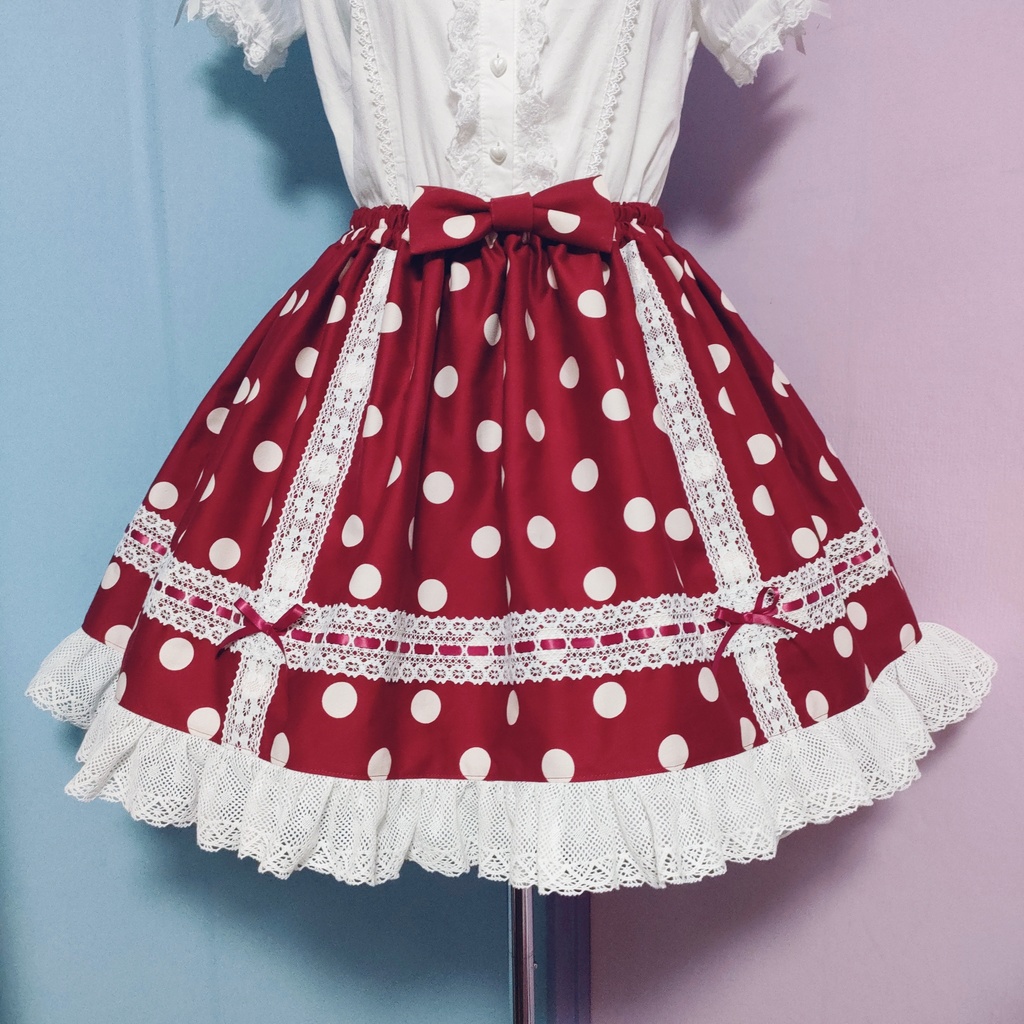 懐古風水玉ロリィタスカート