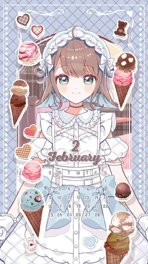 【2,3月】カレンダー待ち受け【商用利用可】