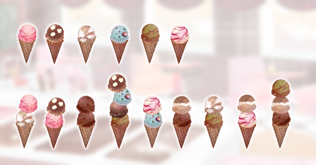 【Vtuber配信向け】チョコレートアイスクリームショップ配信用背景