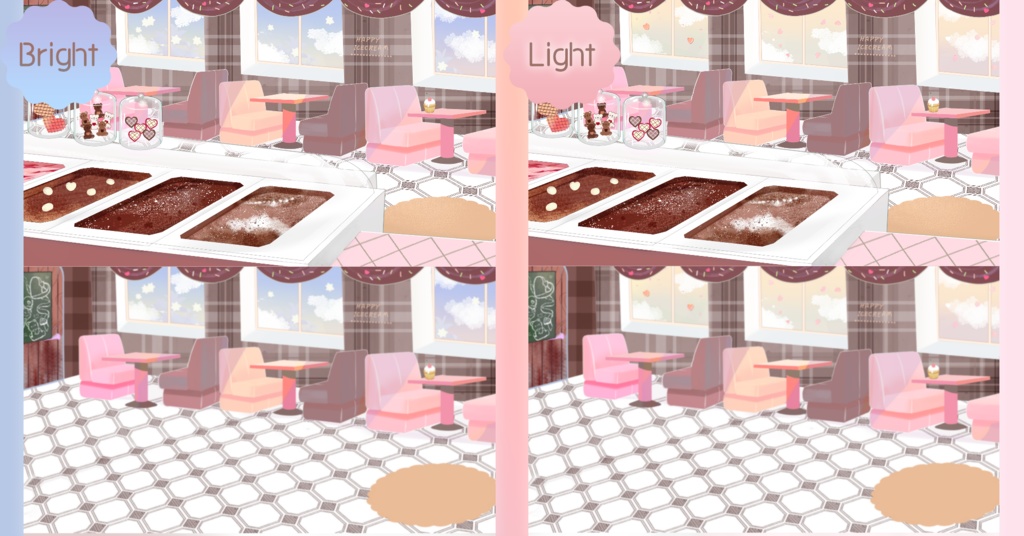 【Vtuber配信向け】チョコレートアイスクリームショップ配信用背景