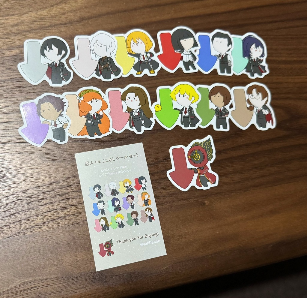 LimbusCompany - 囚人+αここさしシールセット