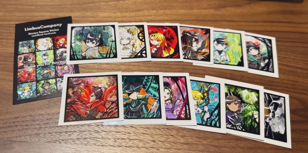 LimbusCompany - 囚人E.G.O.スクエア透明シールセット