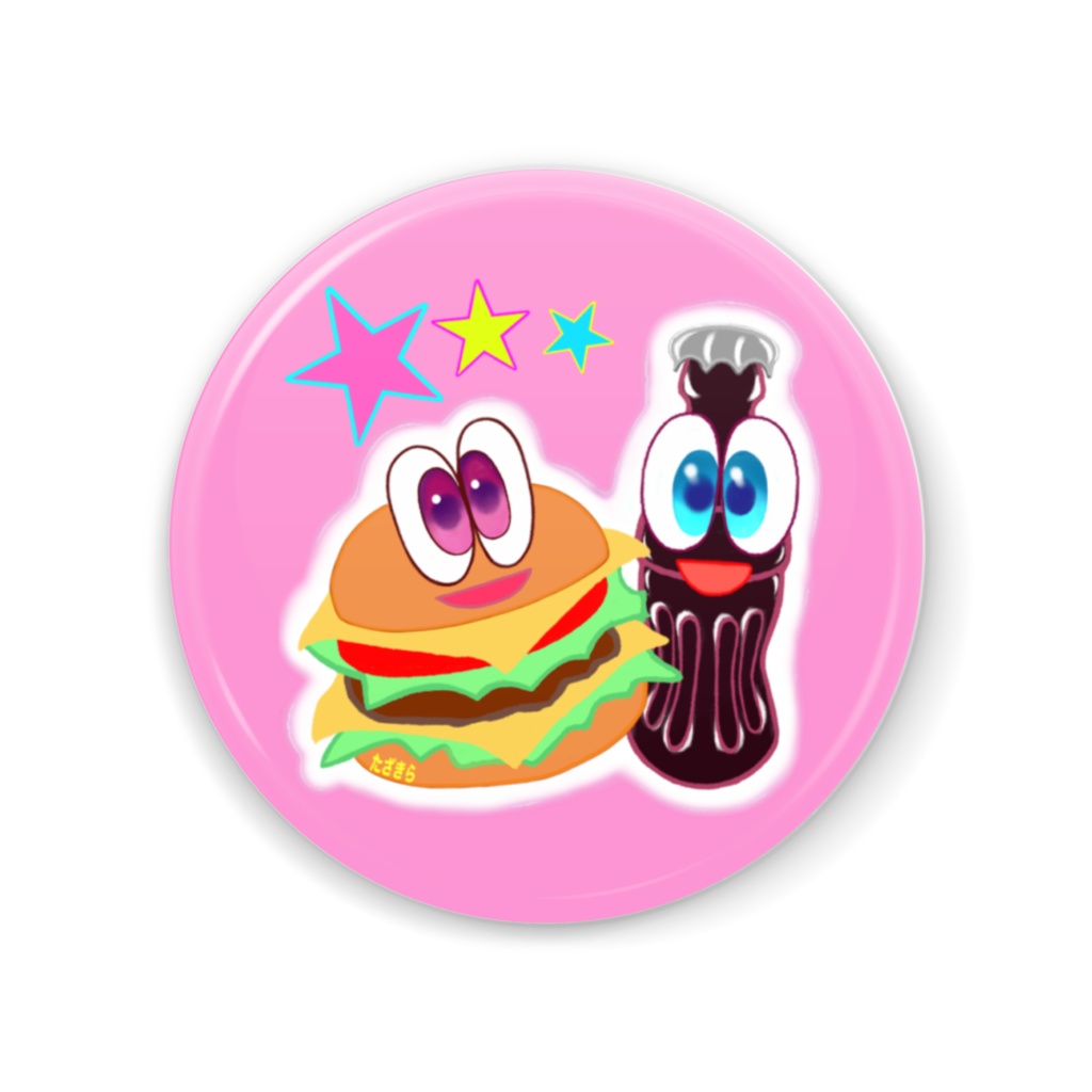 たざきらバーガー＆コーラ缶ミラー designed by たざ美ちゃん