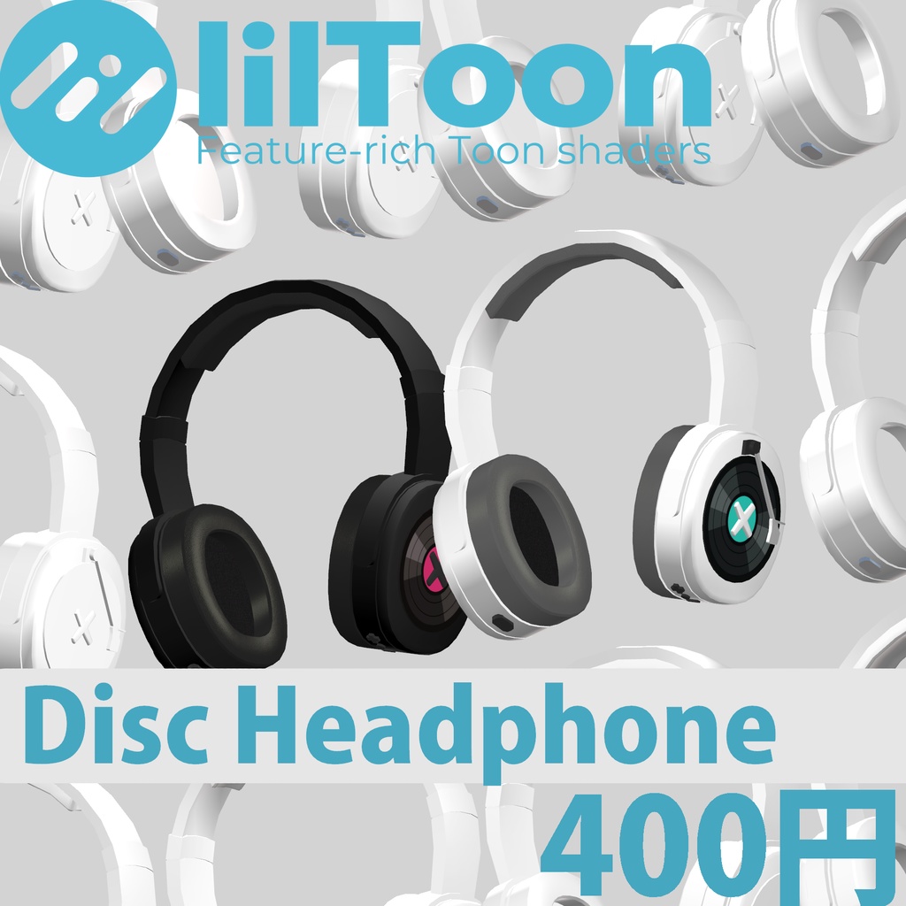 【3Dモデル】Disc Headphone (首掛け用)