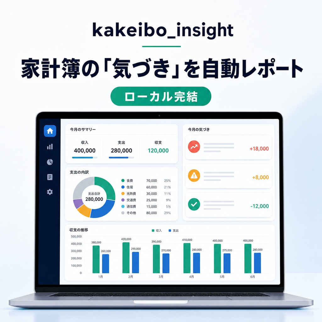 【ローカル完結】マネーフォワードCSVから家計の気づきを自動生成 kakeibo_insight