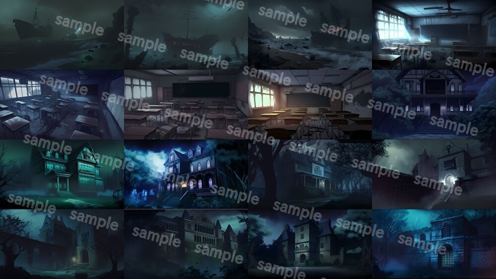 【合計110枚】ホラー系ファンタジー背景画像集_その2【著作権フリー】