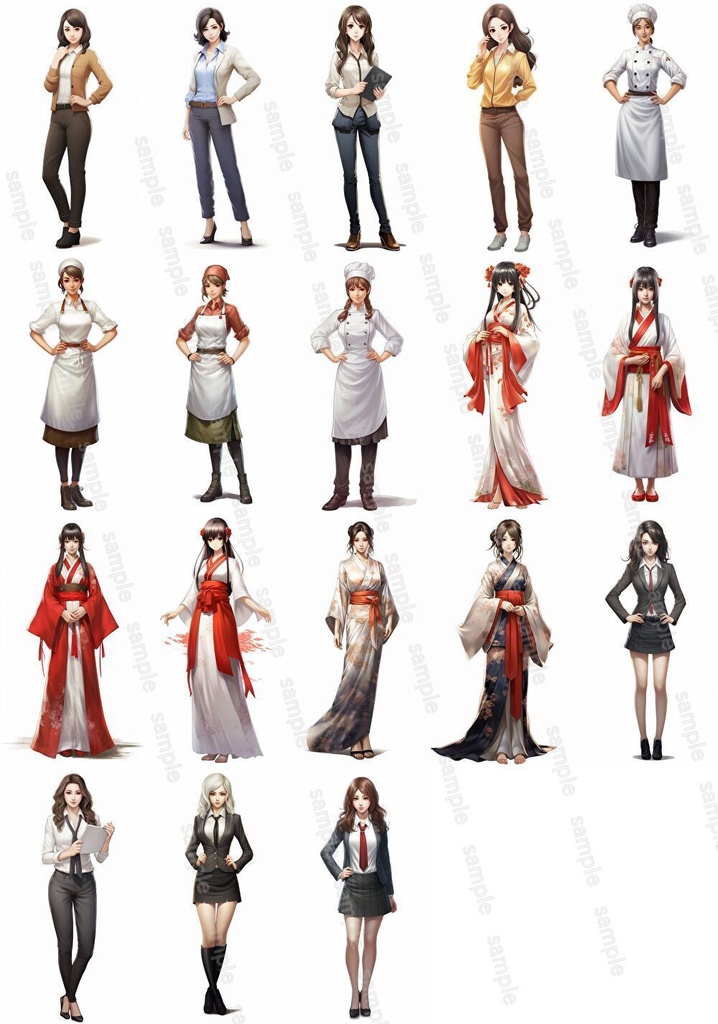 【合計168枚】男女x職業別立ち絵画像集【著作権フリー】