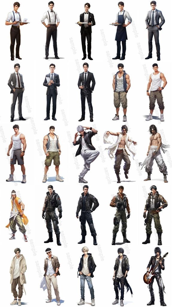 【合計168枚】男女x職業別立ち絵画像集【著作権フリー】