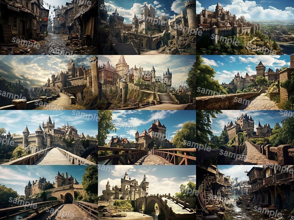 【合計204枚】中世ファンタジー_リアルイラスト背景画集_街中ver【著作権フリー】