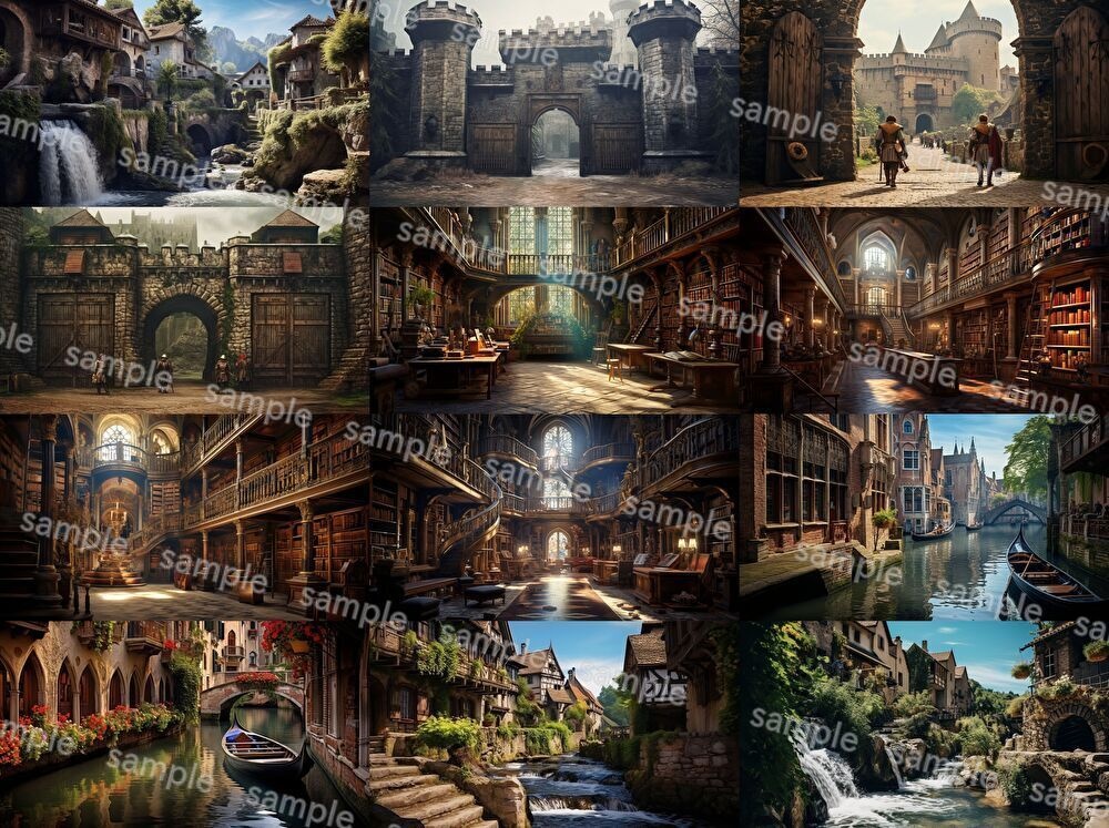 【合計204枚】中世ファンタジー_リアルイラスト背景画集_街中ver【著作権フリー】