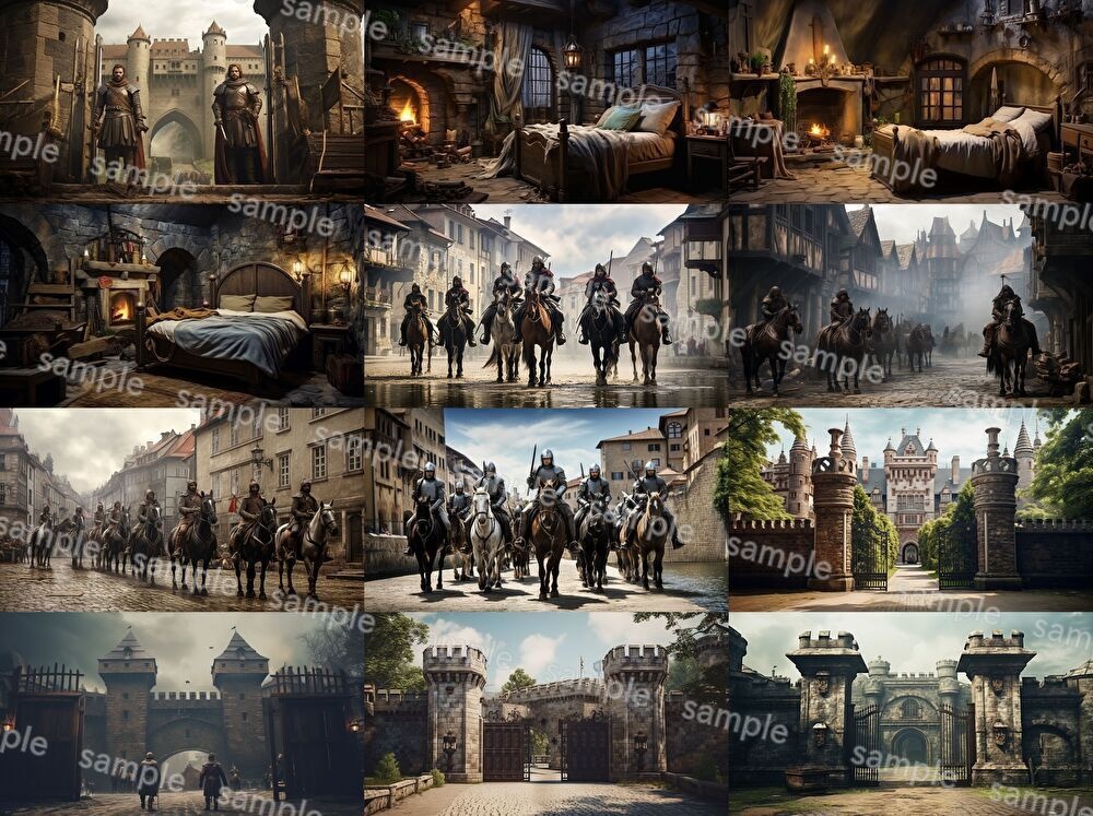 【合計204枚】中世ファンタジー_リアルイラスト背景画集_街中ver【著作権フリー】