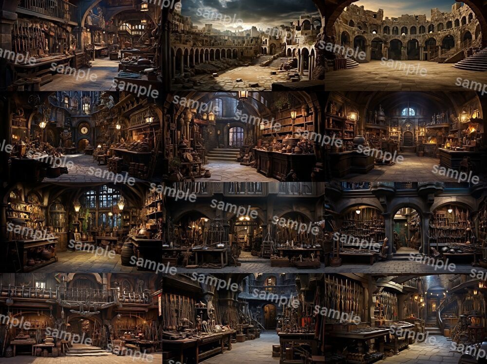 【合計204枚】中世ファンタジー_リアルイラスト背景画集_街中ver【著作権フリー】