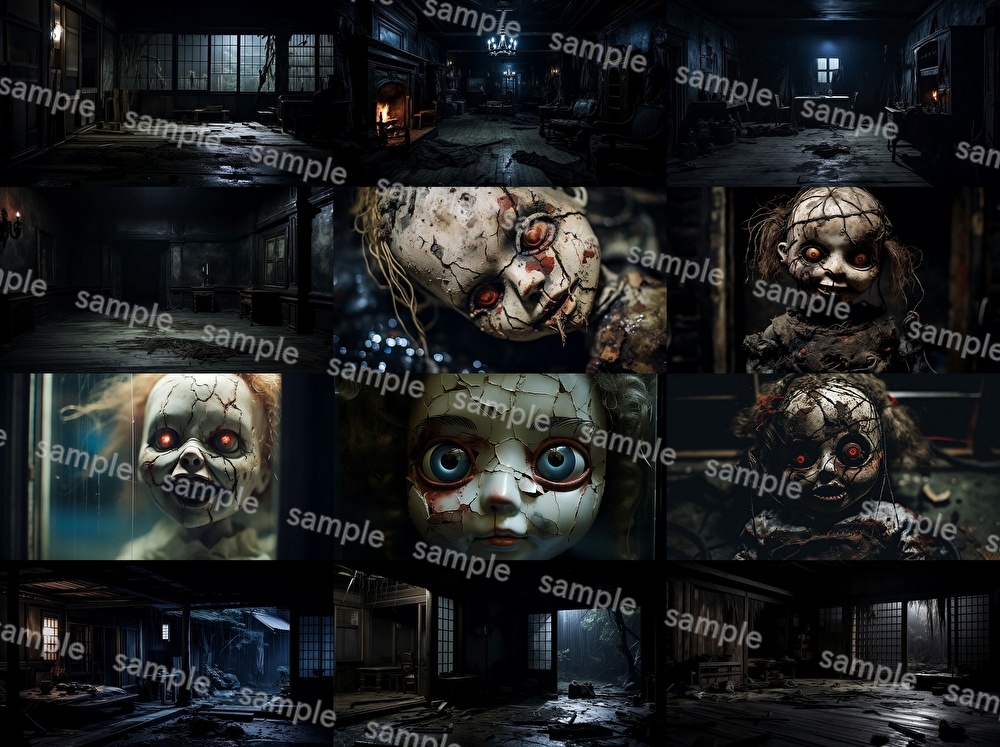 【合計108枚】ホラー関連_リアルイラスト画集【著作権フリー】