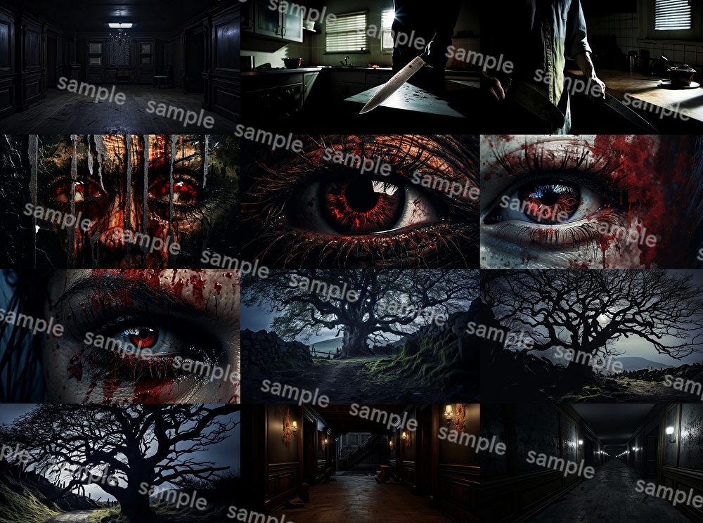 【合計108枚】ホラー関連_リアルイラスト画集【著作権フリー】