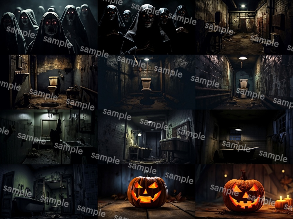 【合計108枚】ホラー関連_リアルイラスト画集【著作権フリー】