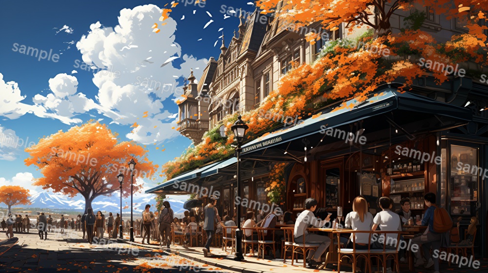 【合計126枚】街中の風景_イラスト背景画集【著作権フリー】