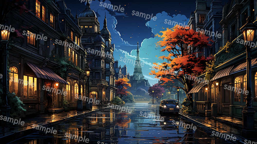 【合計126枚】街中の風景_イラスト背景画集【著作権フリー】