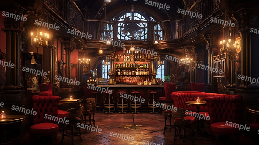 【16種x各4枚=合計64枚】バー店内の背景画_BAR店内風景【著作権フリー】