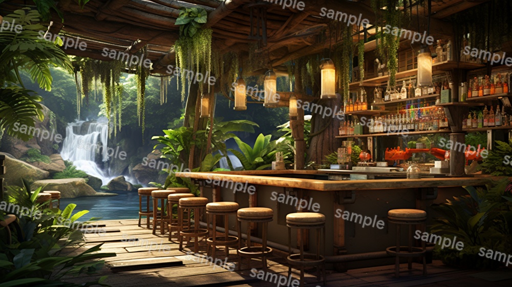 【16種x各4枚=合計64枚】バー店内の背景画_BAR店内風景【著作権フリー】