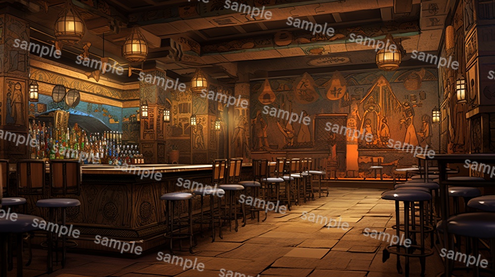 【16種x各4枚=合計64枚】バー店内の背景画_BAR店内風景【著作権フリー】