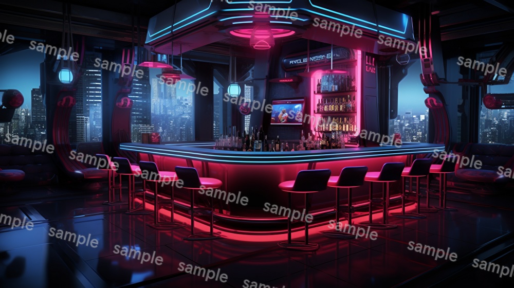 【16種x各4枚=合計64枚】バー店内の背景画_BAR店内風景【著作権フリー】