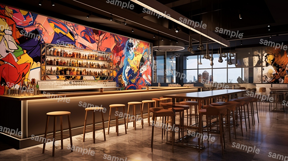 【16種x各4枚=合計64枚】バー店内の背景画_BAR店内風景【著作権フリー】