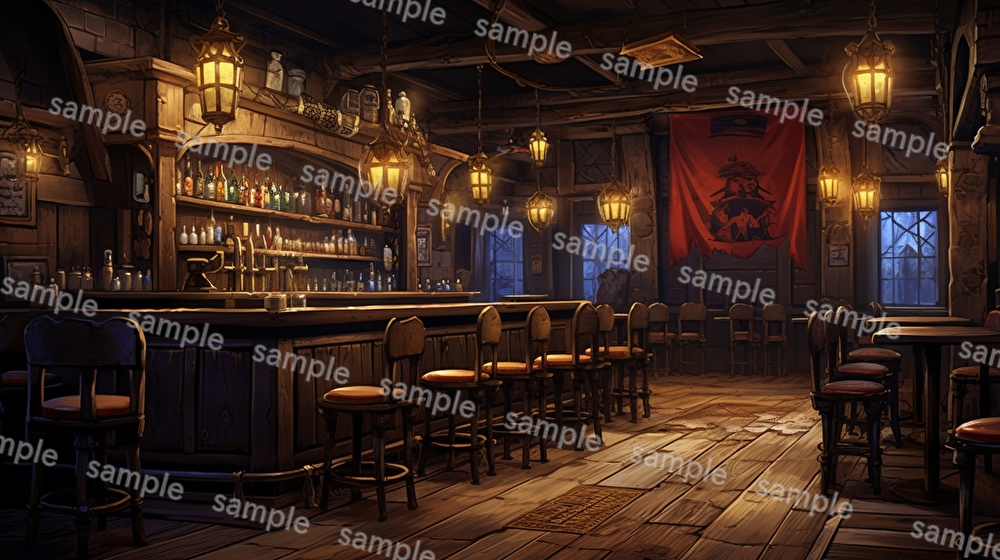 【16種x各4枚=合計64枚】バー店内の背景画_BAR店内風景【著作権フリー】