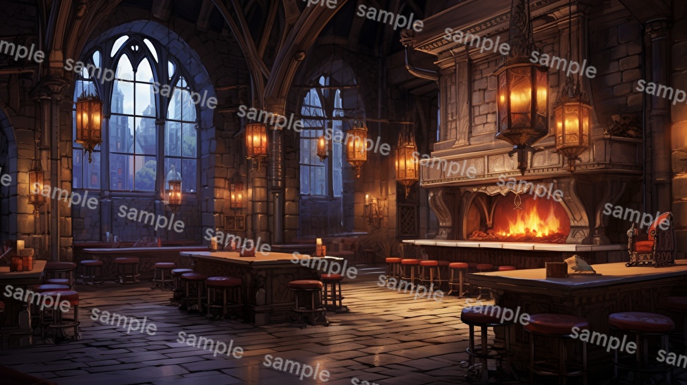 【16種x各4枚=合計64枚】バー店内の背景画_BAR店内風景【著作権フリー】