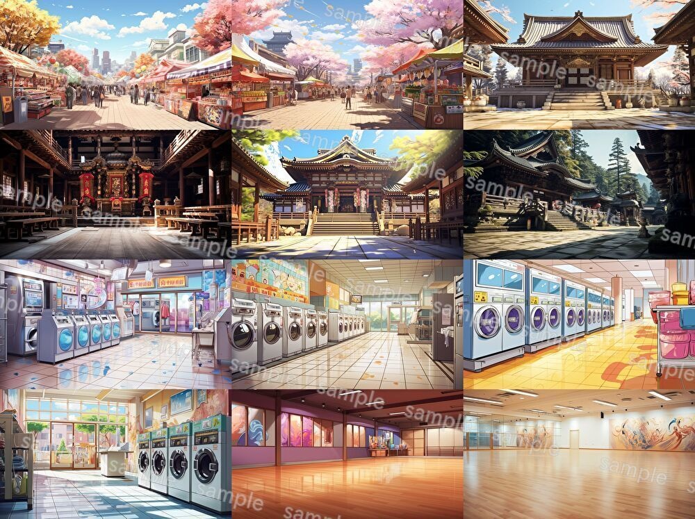 【合計116枚】現代の風景イラスト背景画集【著作権フリー】