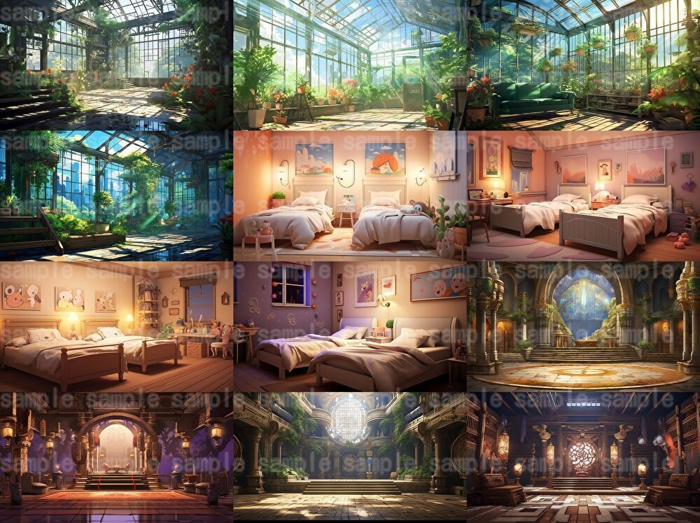 【合計204枚】いろんな室内イラスト背景画集【著作権フリー】部屋の中