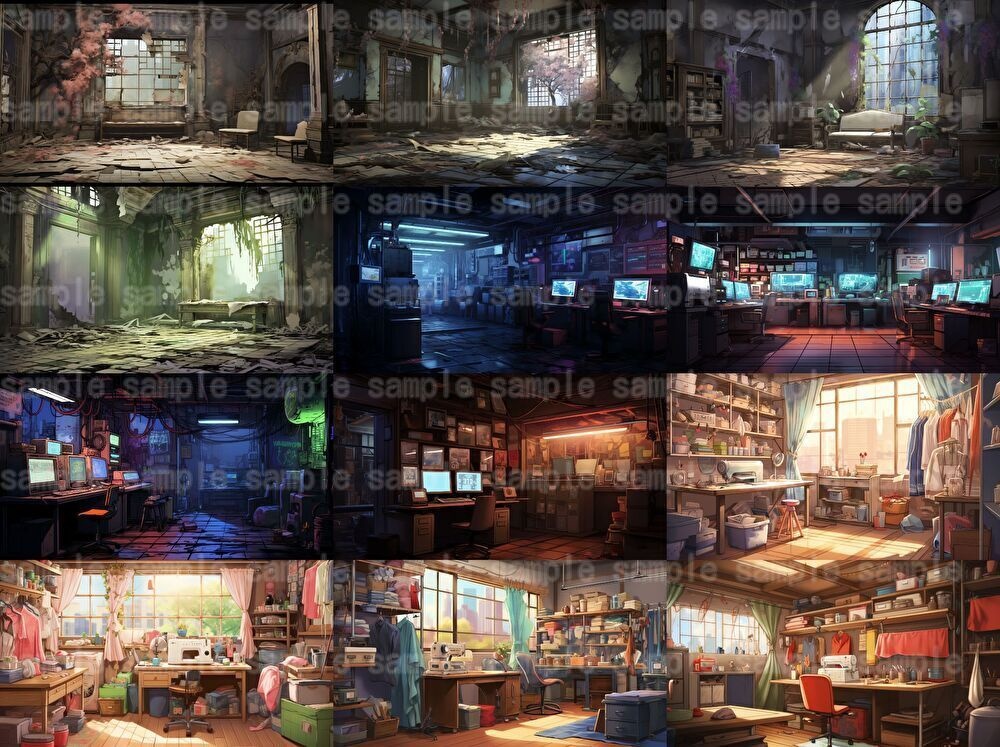 【合計204枚】いろんな室内イラスト背景画集【著作権フリー】部屋の中