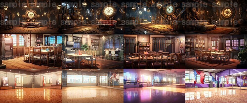 【合計204枚】いろんな室内イラスト背景画集【著作権フリー】部屋の中