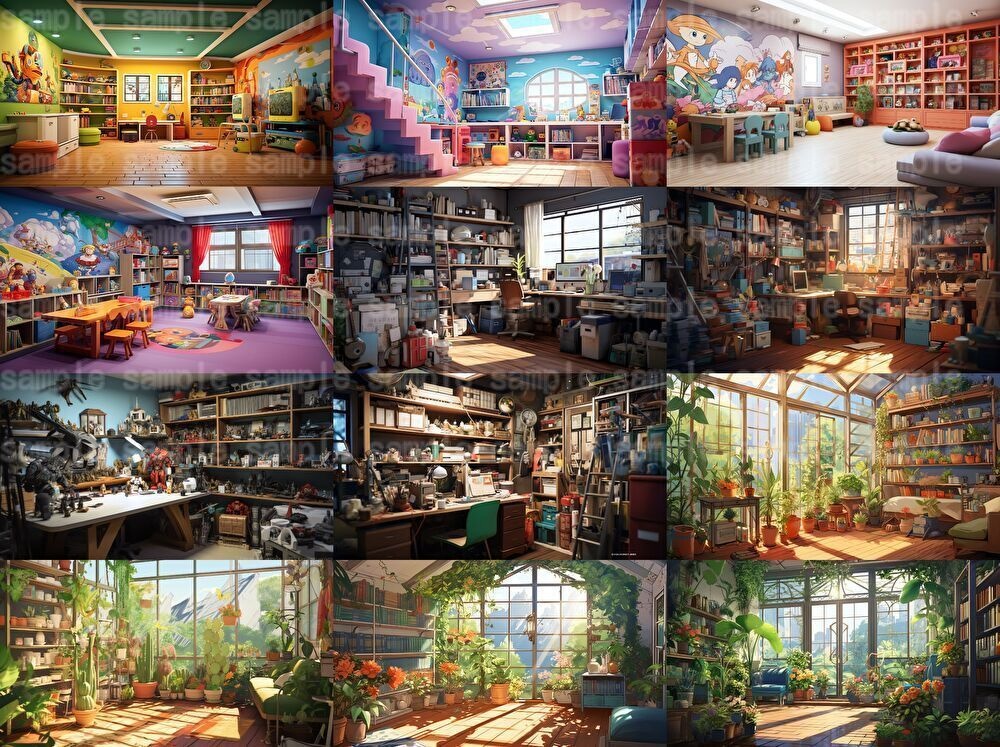 【合計204枚】いろんな室内イラスト背景画集【著作権フリー】部屋の中