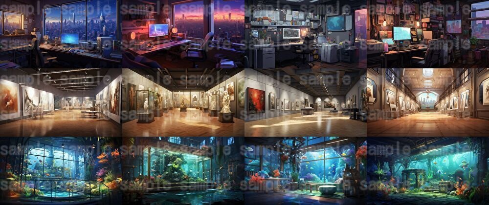 【合計204枚】いろんな室内イラスト背景画集【著作権フリー】部屋の中